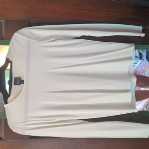 Long sleeve off white dress T